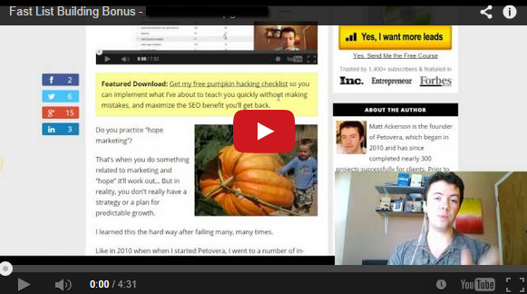 Video about growing an email list.