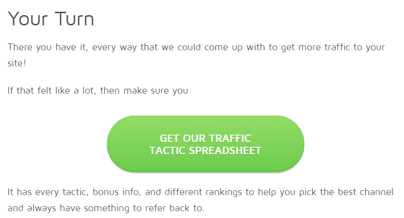 Green button for traffic tactics.