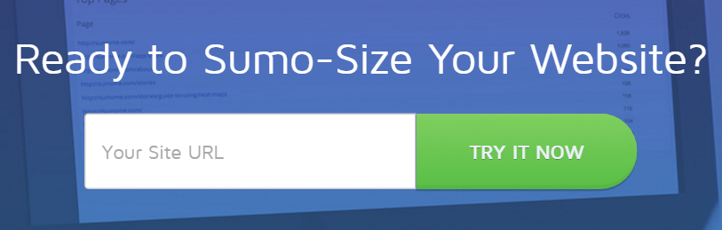 Sumo-size website, try now button.