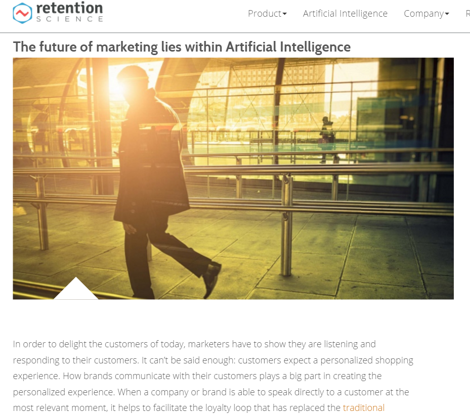 Marketing future, AI, personalized experience.
