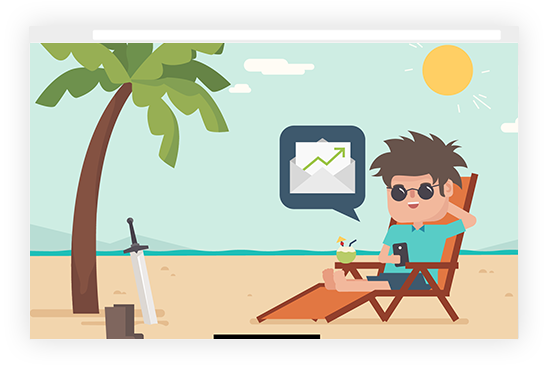 Relaxing sales boost graphic.