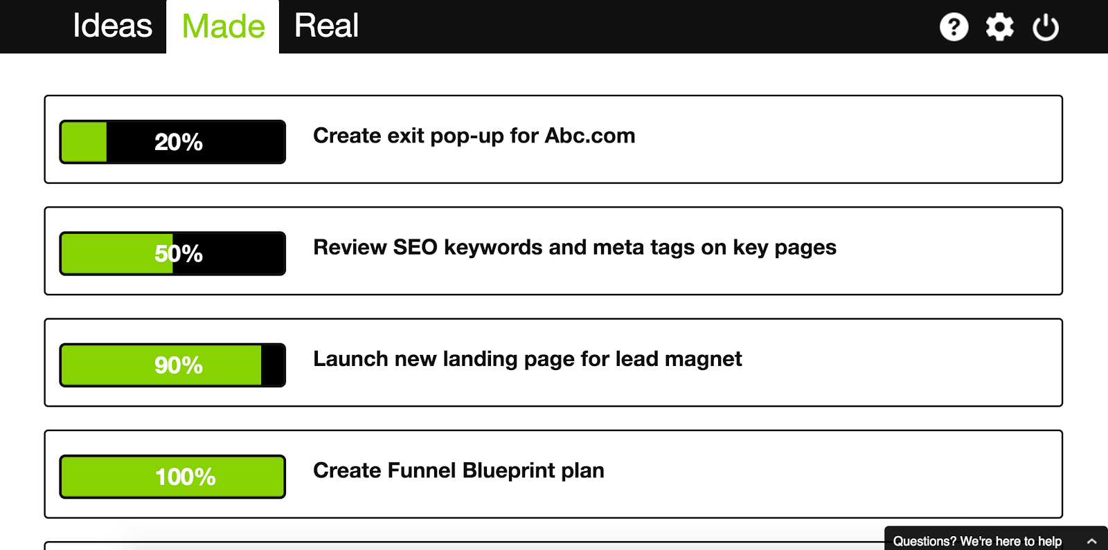 Progress bar for Growbo tasks.