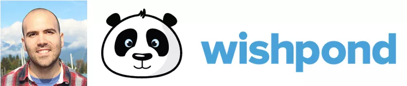 Man, panda, and Wishpond logo.