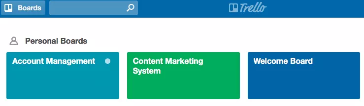 Trello project management boards.