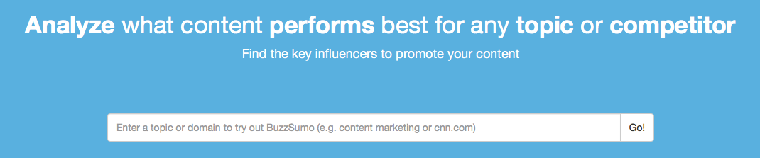 BuzzSumo content analysis tool.