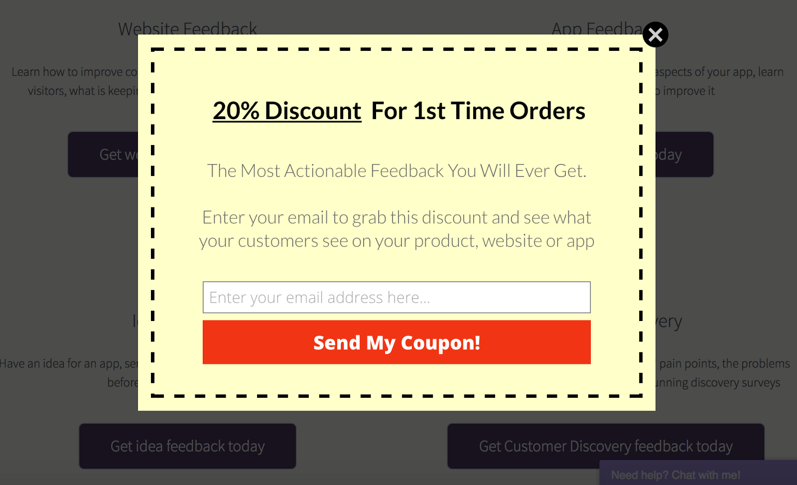 20% off first-time order.