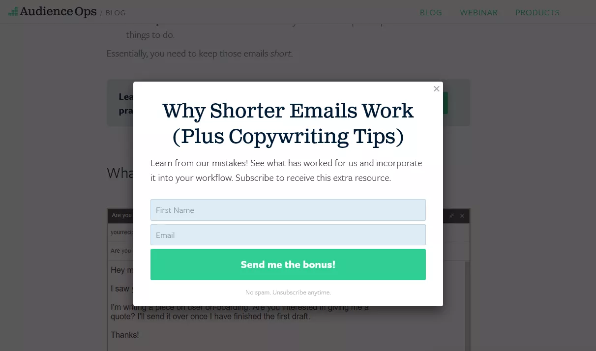 Email tips, shorter emails, bonus content.