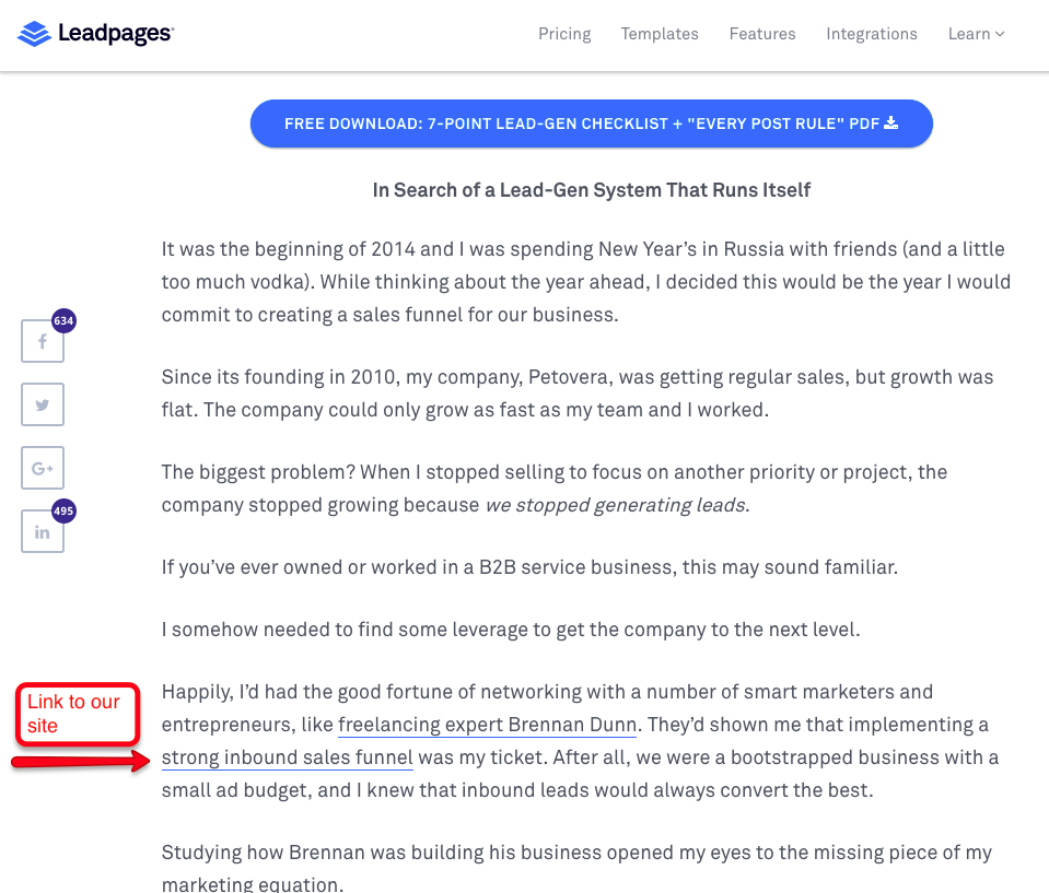 Inbound sales funnel success story.