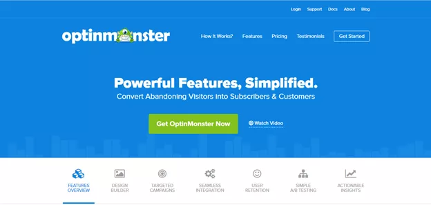 OptinMonster website homepage.