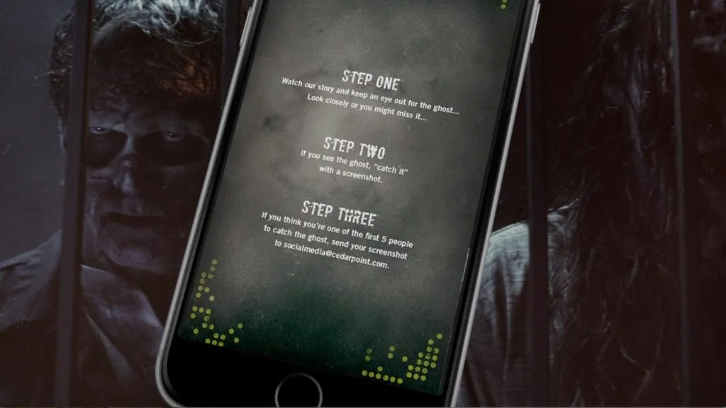 Snapchat contest, Cedar Point, Halloween ghost.
