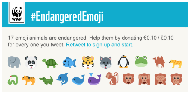 WWF endangered emoji campaign.