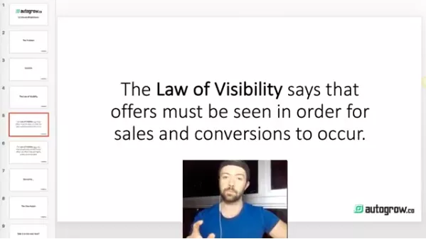 Visibility law: offers need to be seen.