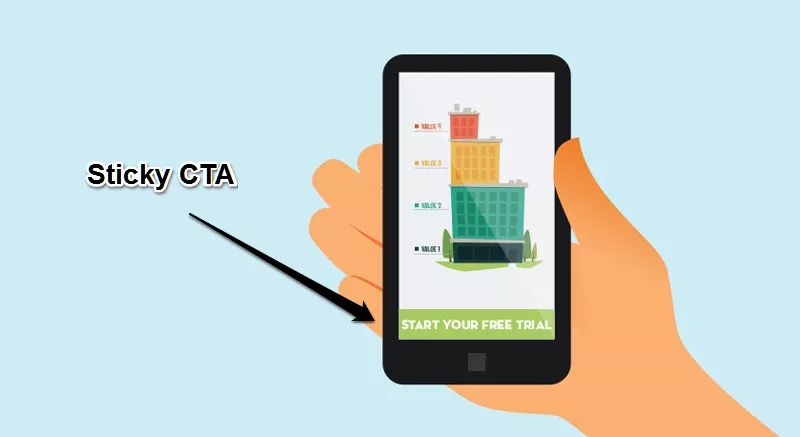 Mobile ad with sticky CTA.