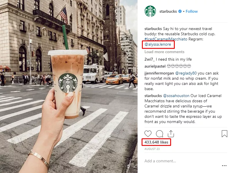 Starbucks iced caramel macchiato.