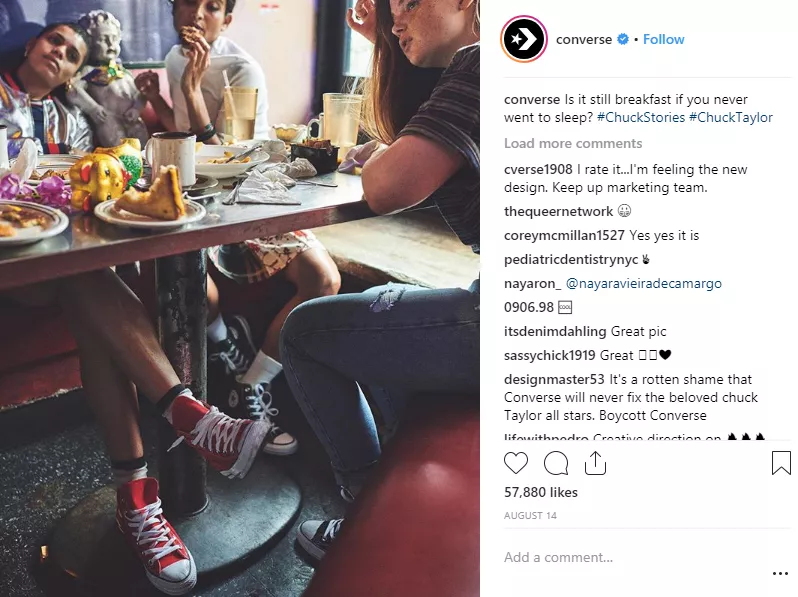 Friends enjoying Converse shoes.