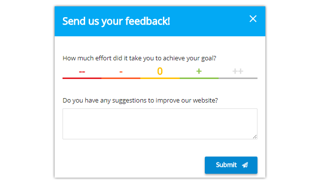 Website feedback form.
