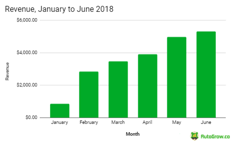 Revenue growth 2018, January-June.