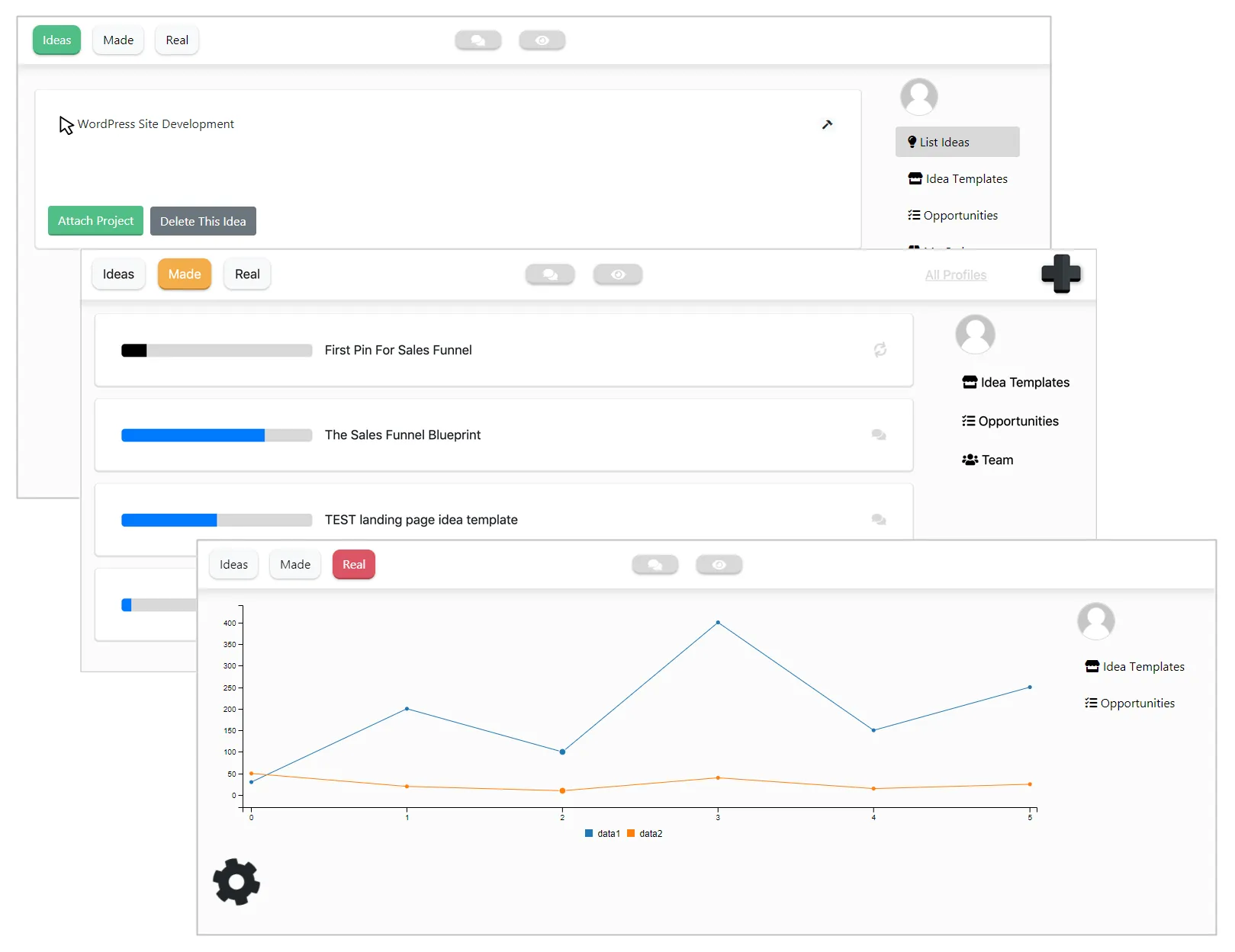 Project management software interface.