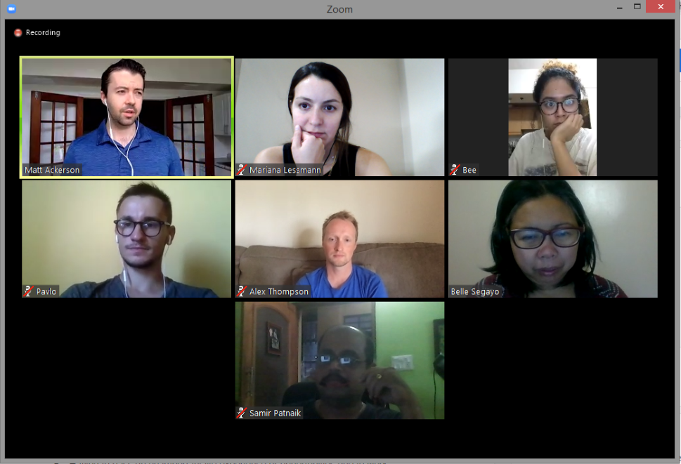 Team video conference.