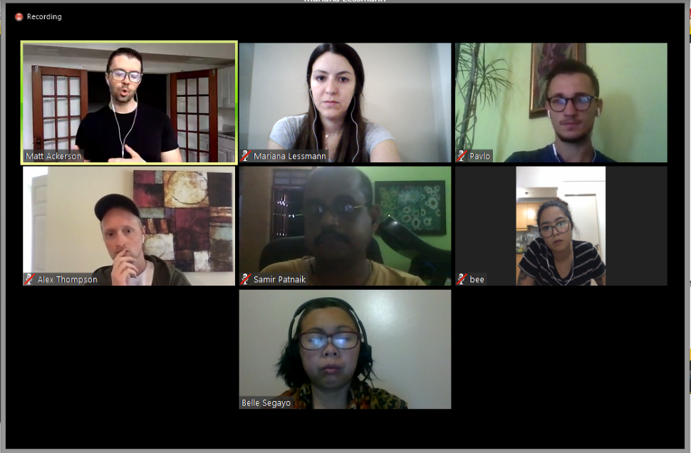 Team meeting in progress.