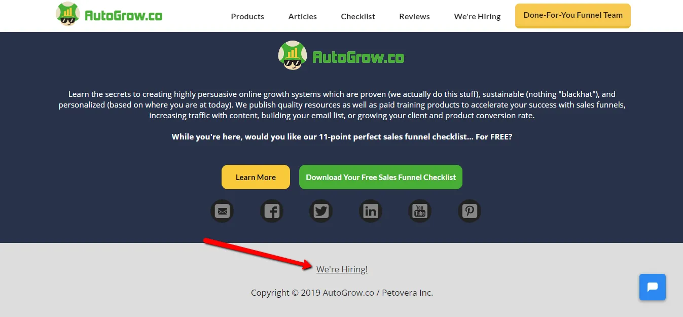 Hiring announcement for AutoGrow.co.