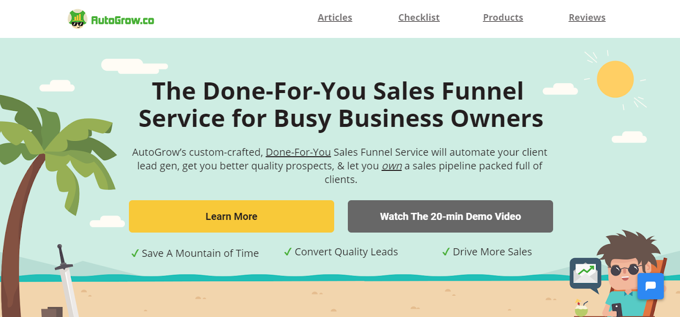 Sales funnel service for business owners.