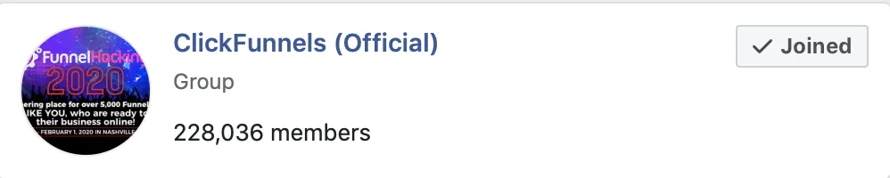 ClickFunnels official group, 228k members.