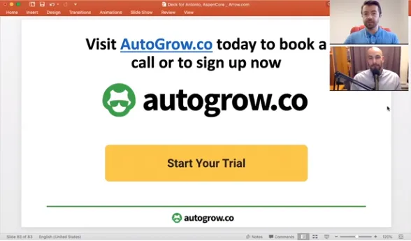 AutoGrow website, trial button.