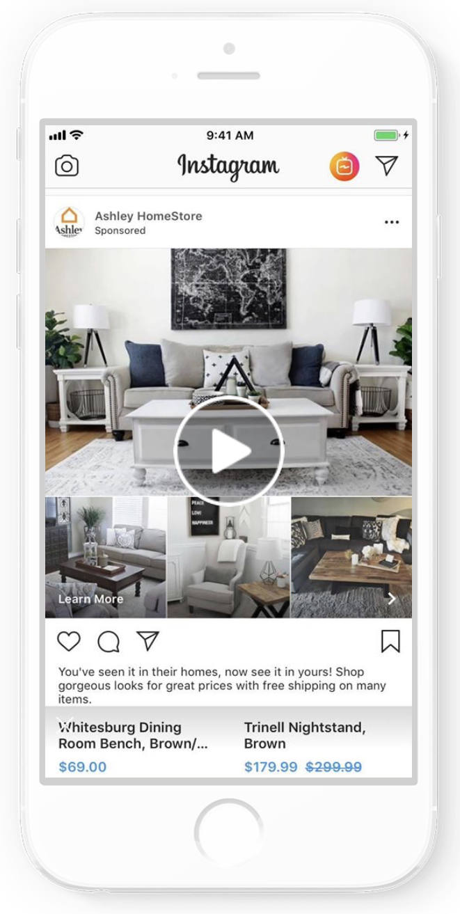 Instagram ad for furniture.