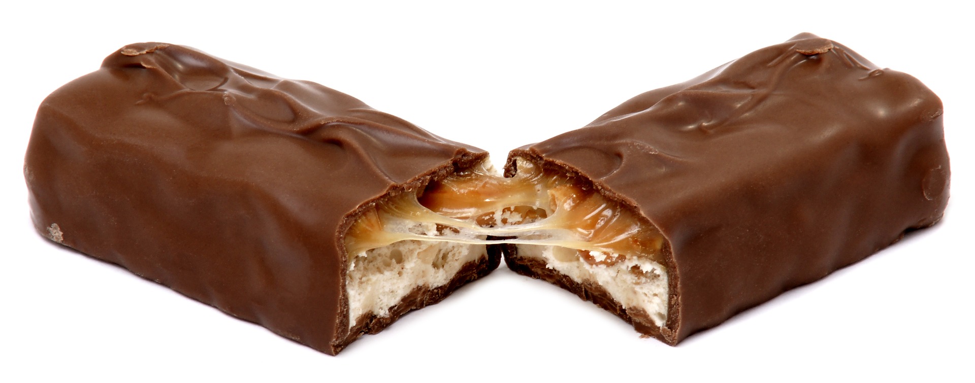 Broken candy bar, tempting treat.