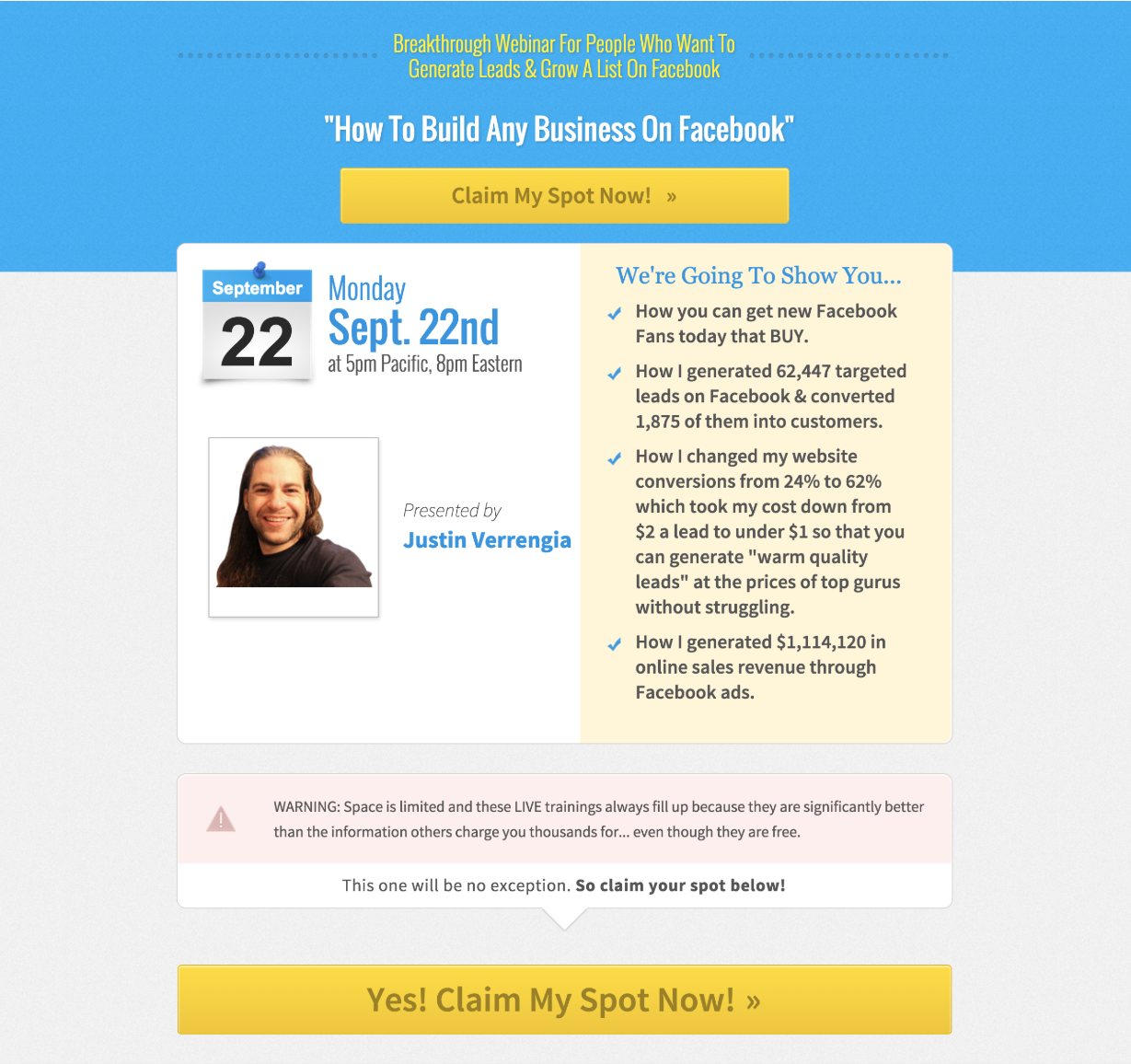 Facebook webinar boosted conversions.