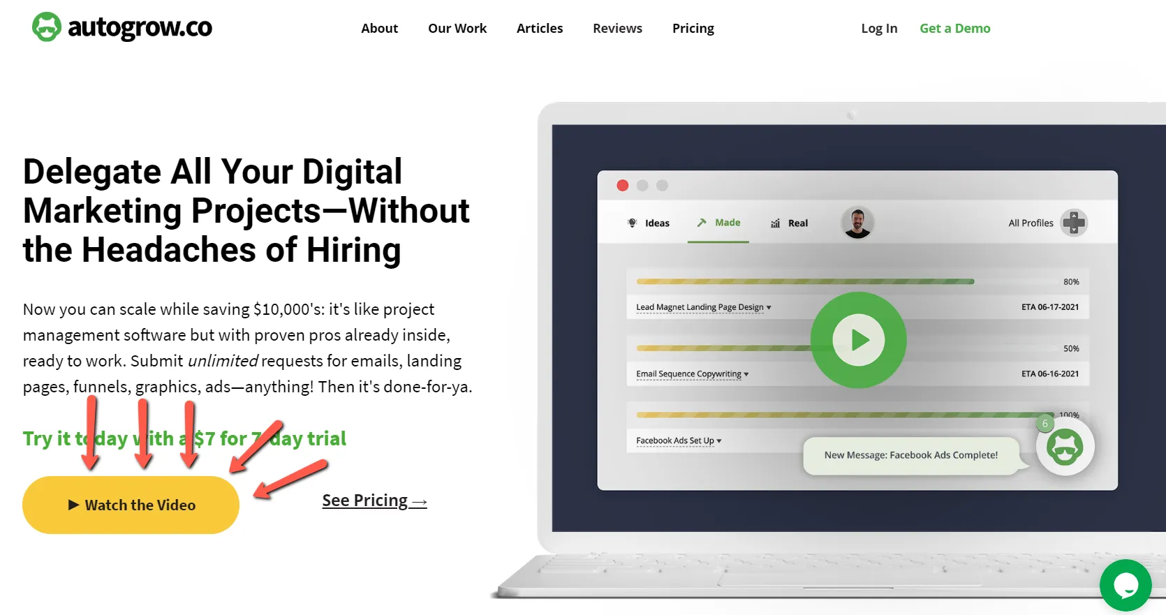 CTA button for digital marketing services.
