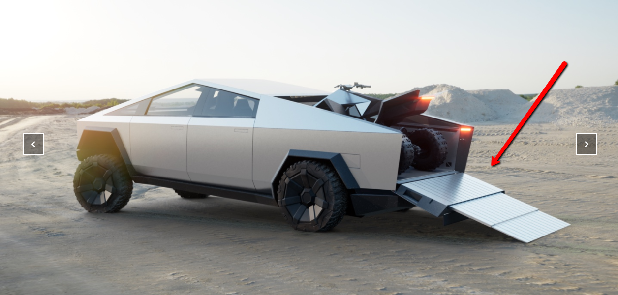 Tesla Cybertruck with ramp.
