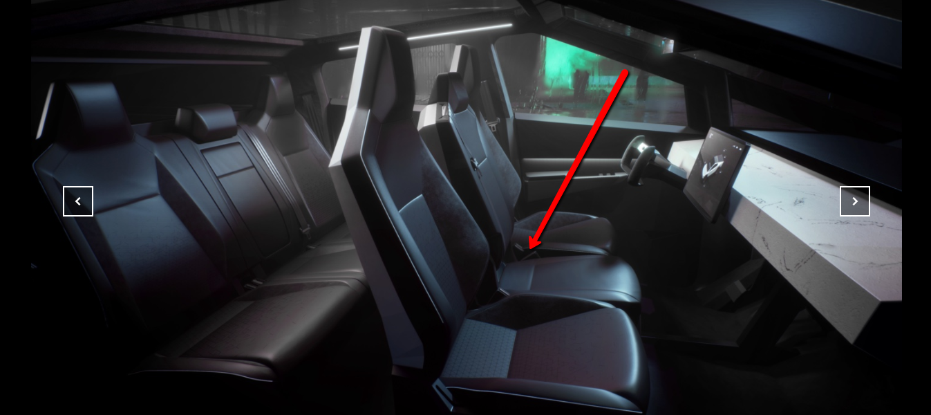Cybertruck interior, 6 passenger seats.