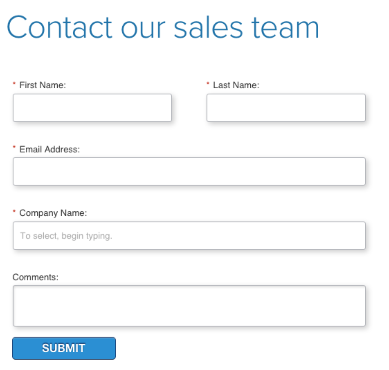 Contact form with submission button.