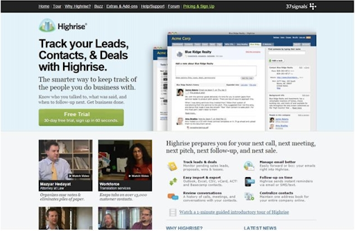 Highrise CRM, sales tracking tool.