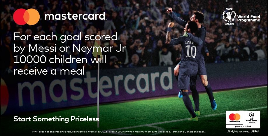 Mastercard's donation to children.