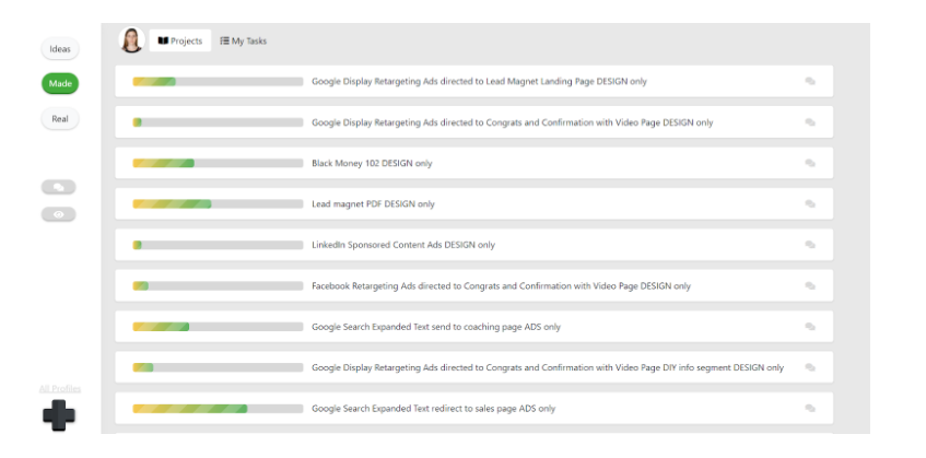 Task progress bar, app progress.