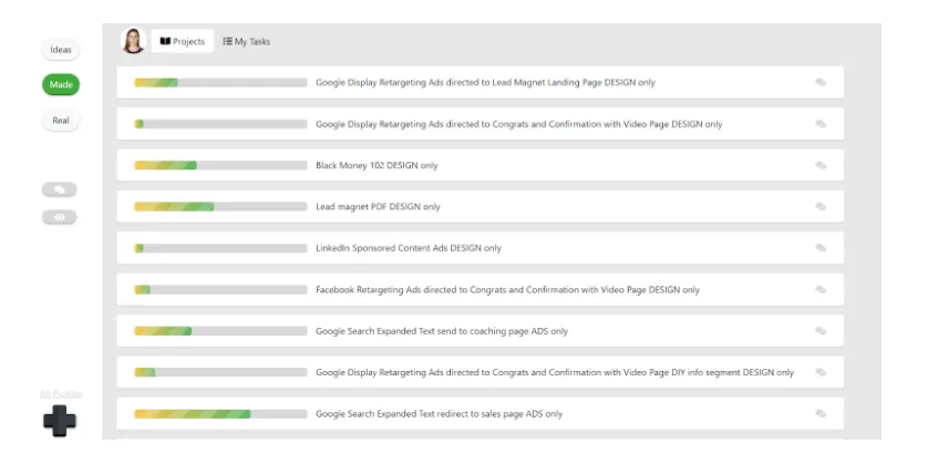 Task progress bar, app progress.