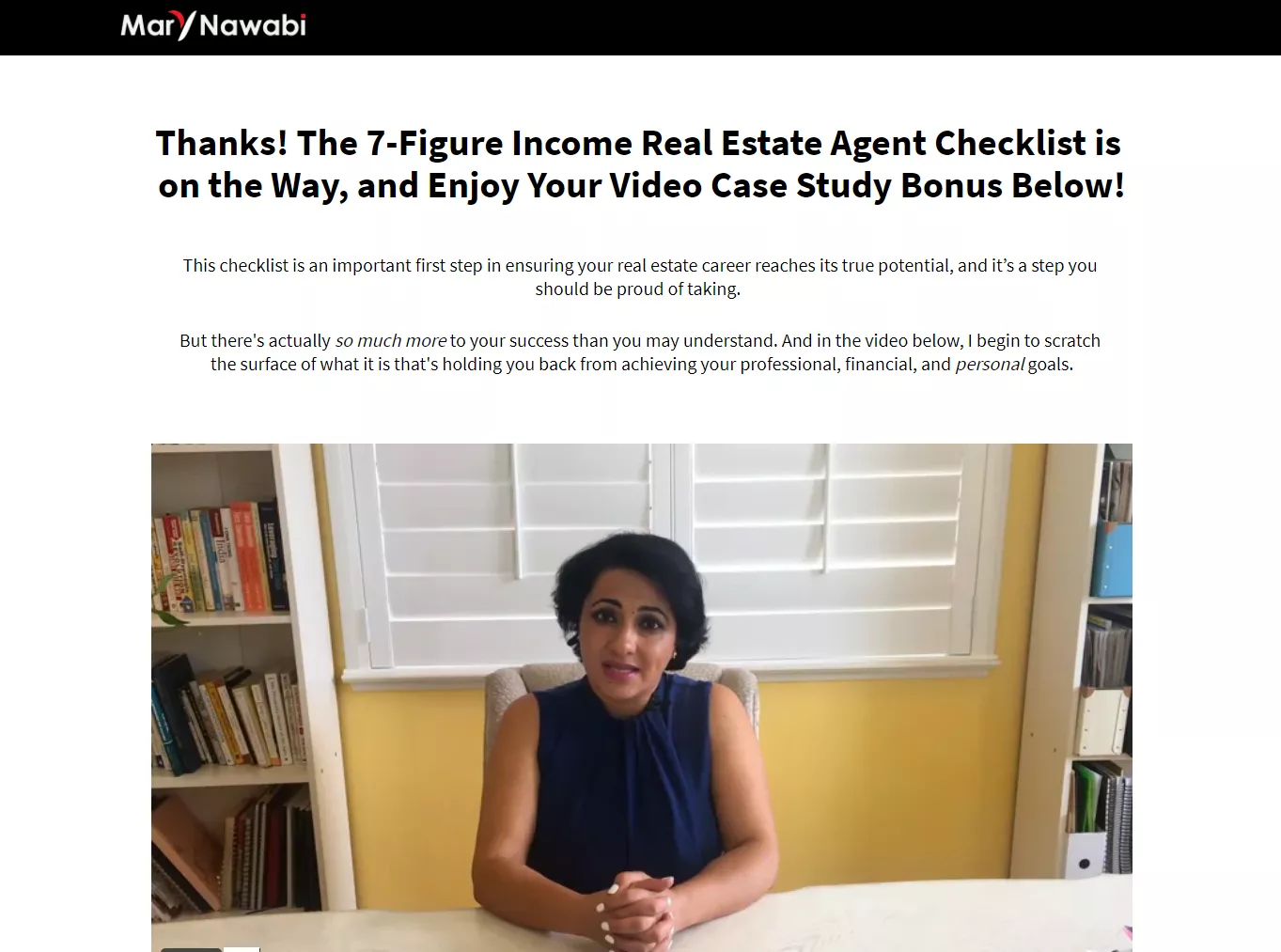 Woman presenting checklist.