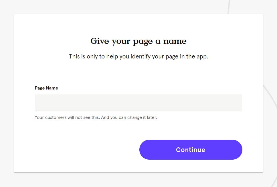 Page name input field.