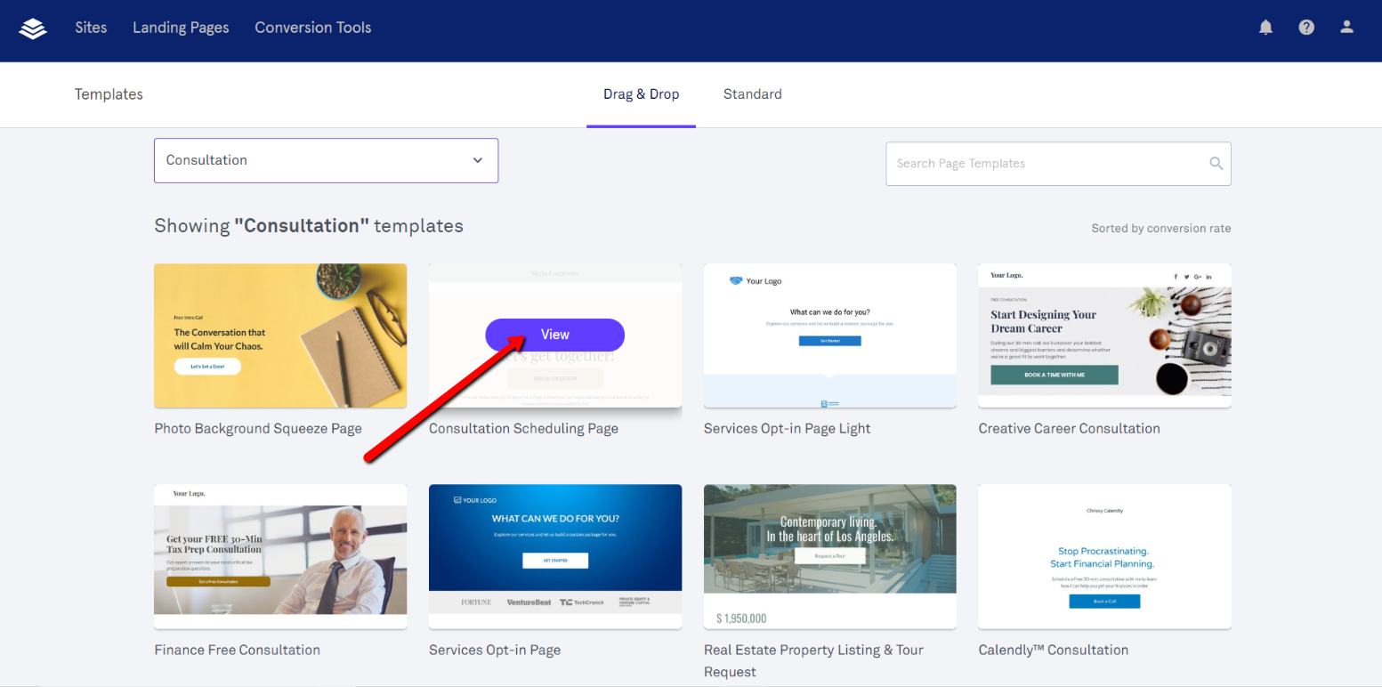 Consultation page templates.