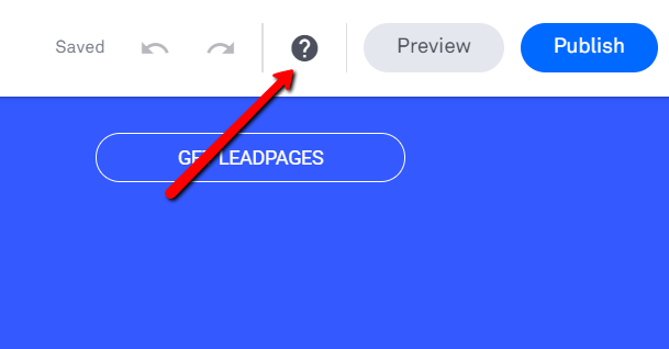 Help button for Leadpages.