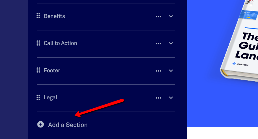 Add a landing page section.