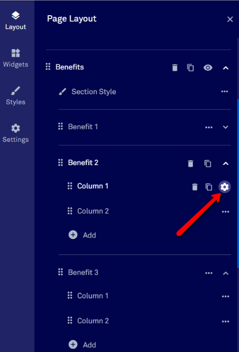 Page layout customization tool.