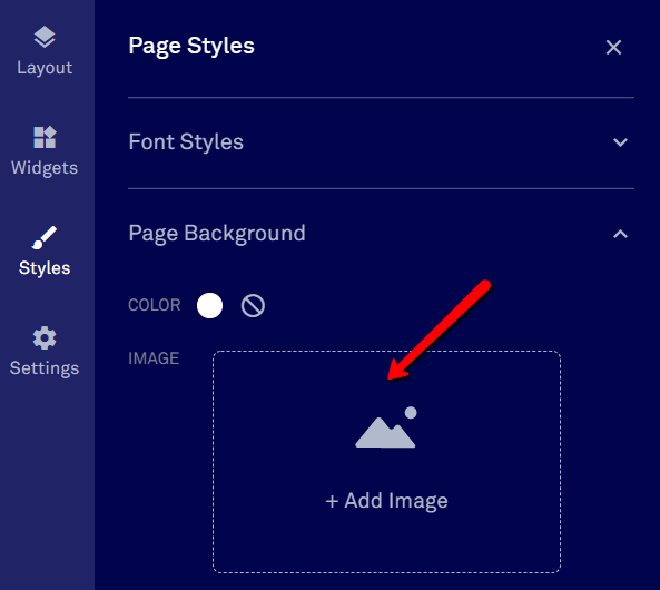 Add page background image.