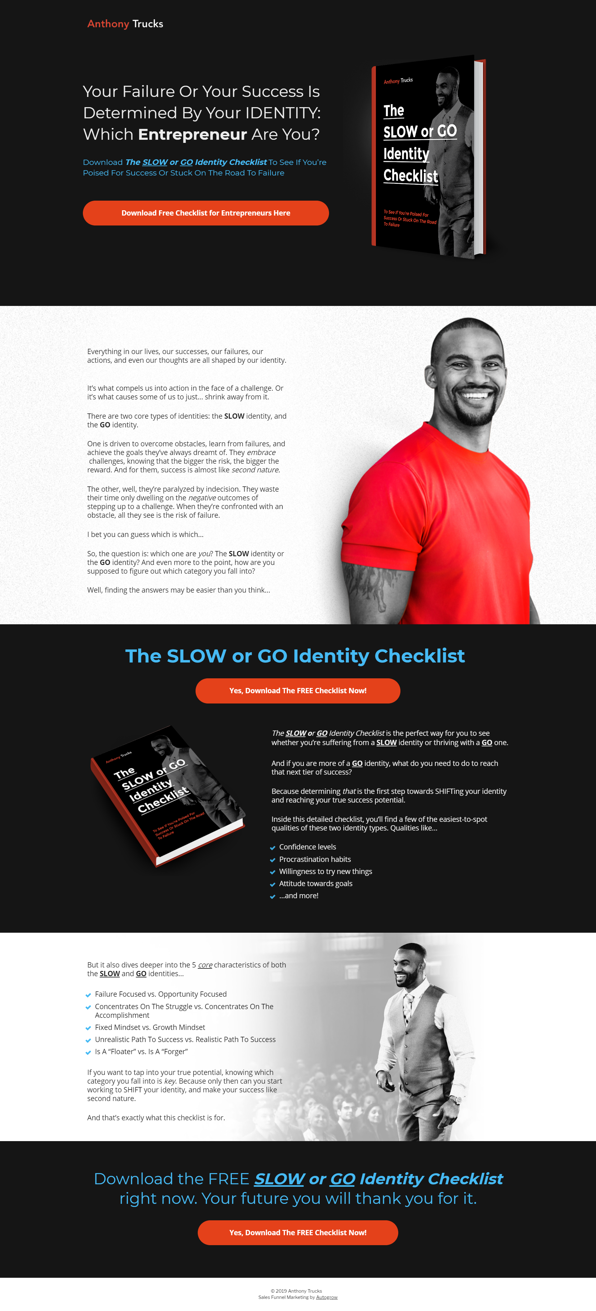 Entrepreneur identity checklist.