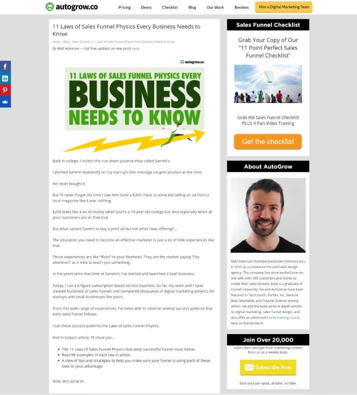 11 laws of sales funnel physics.