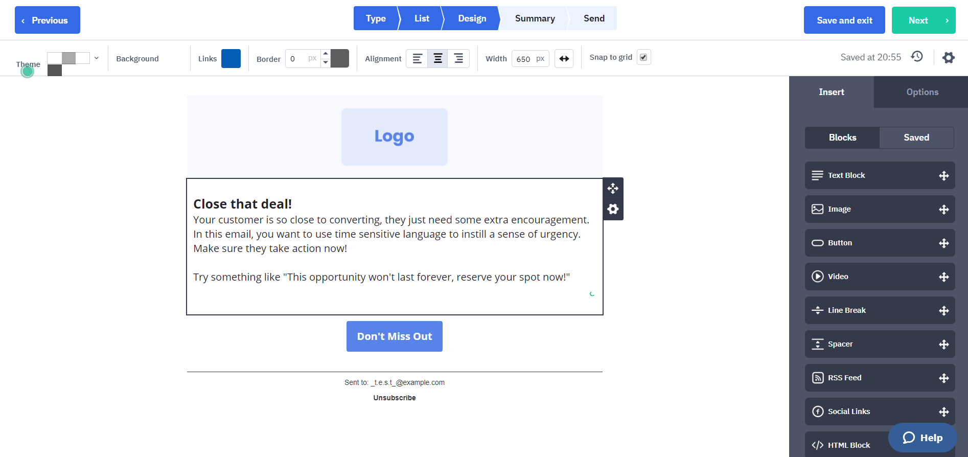 Email newsletter design tool.