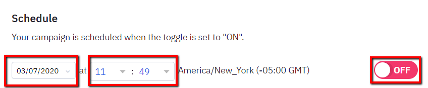 Schedule email campaign.